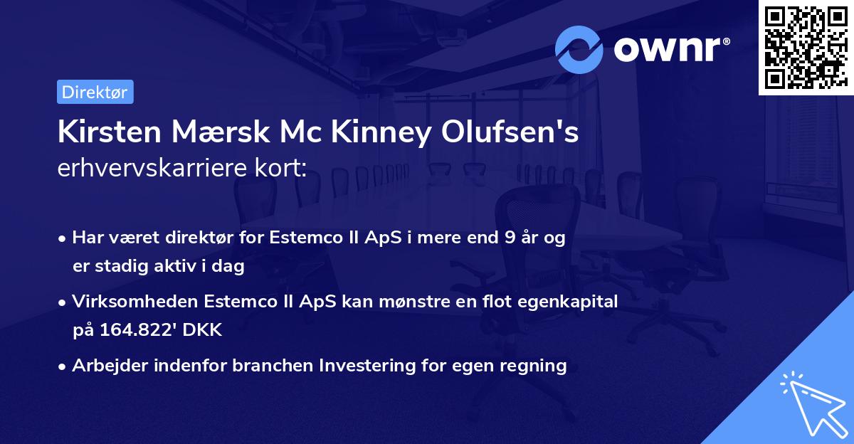 Kirsten Mærsk Mc Kinney Olufsen's erhvervskarriere kort