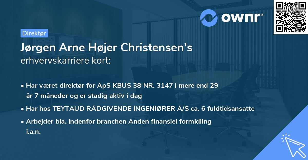 Jørgen Arne Højer Christensen's erhvervskarriere kort