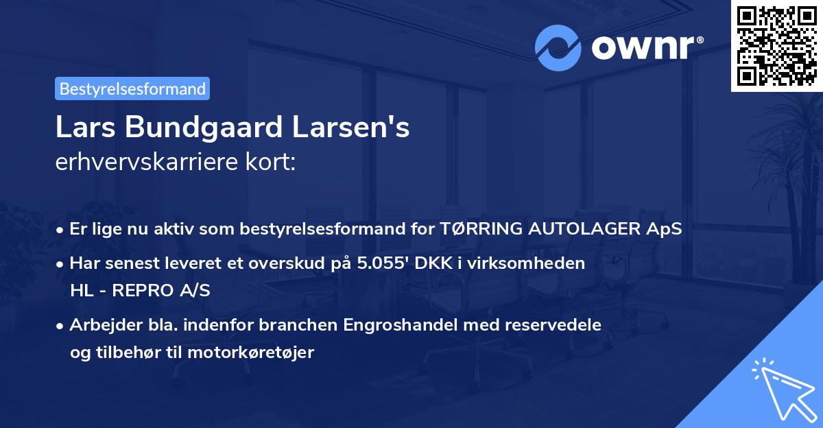 Lars Bundgaard Larsen's erhvervskarriere kort
