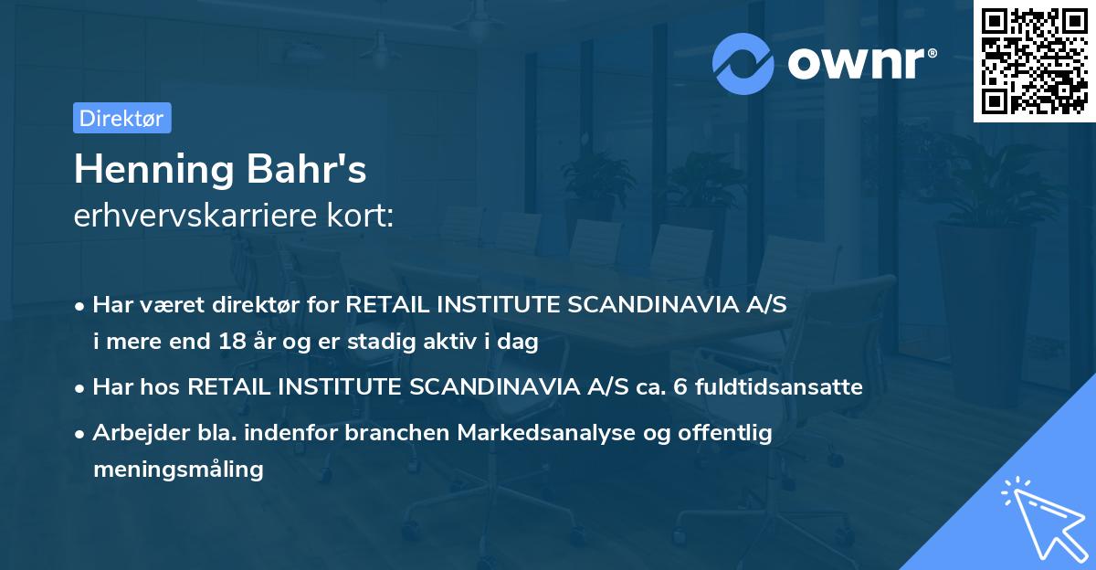 Henning Bahr's erhvervskarriere kort