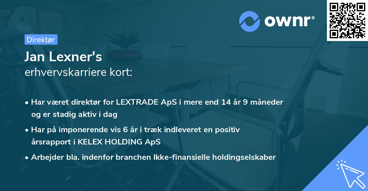 Jan Lexner's erhvervskarriere kort