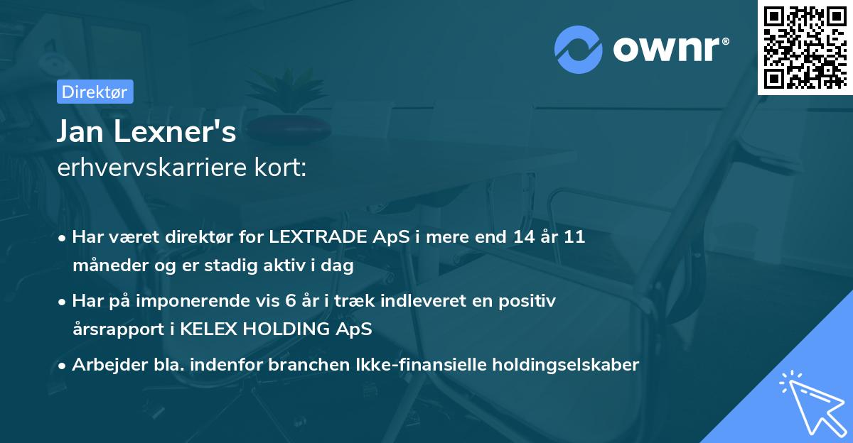 Jan Lexner's erhvervskarriere kort