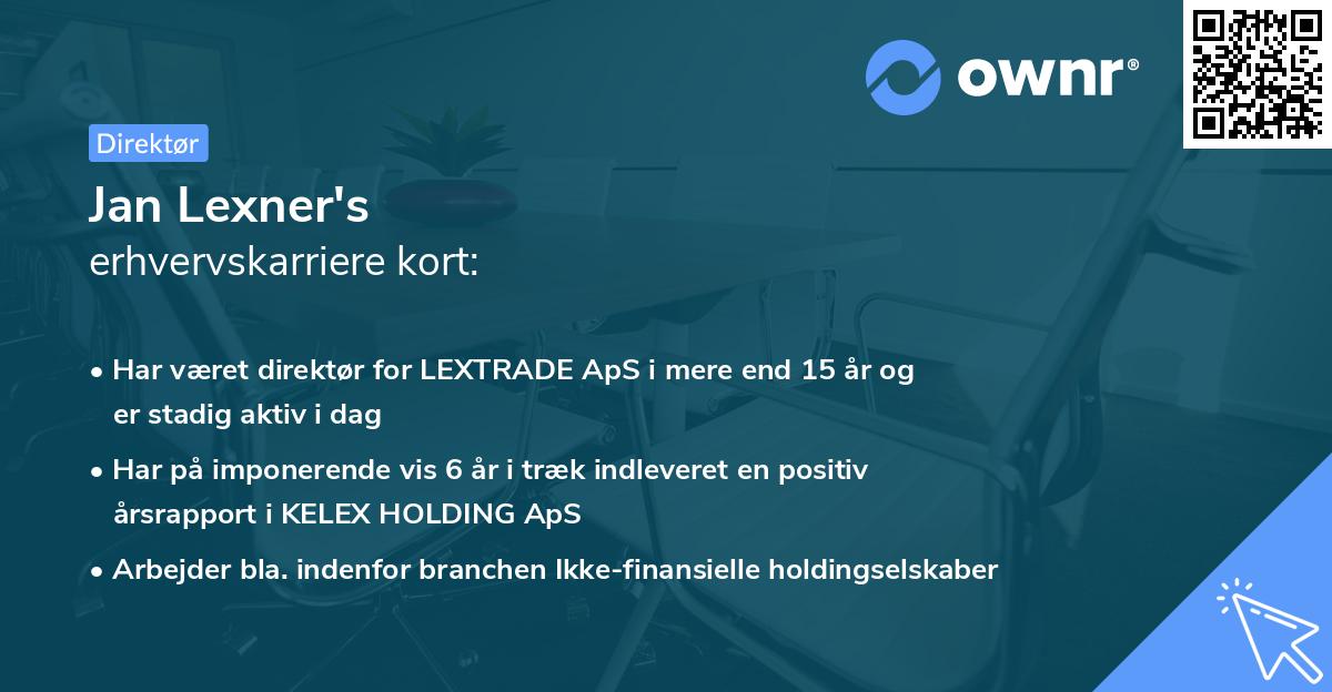 Jan Lexner's erhvervskarriere kort