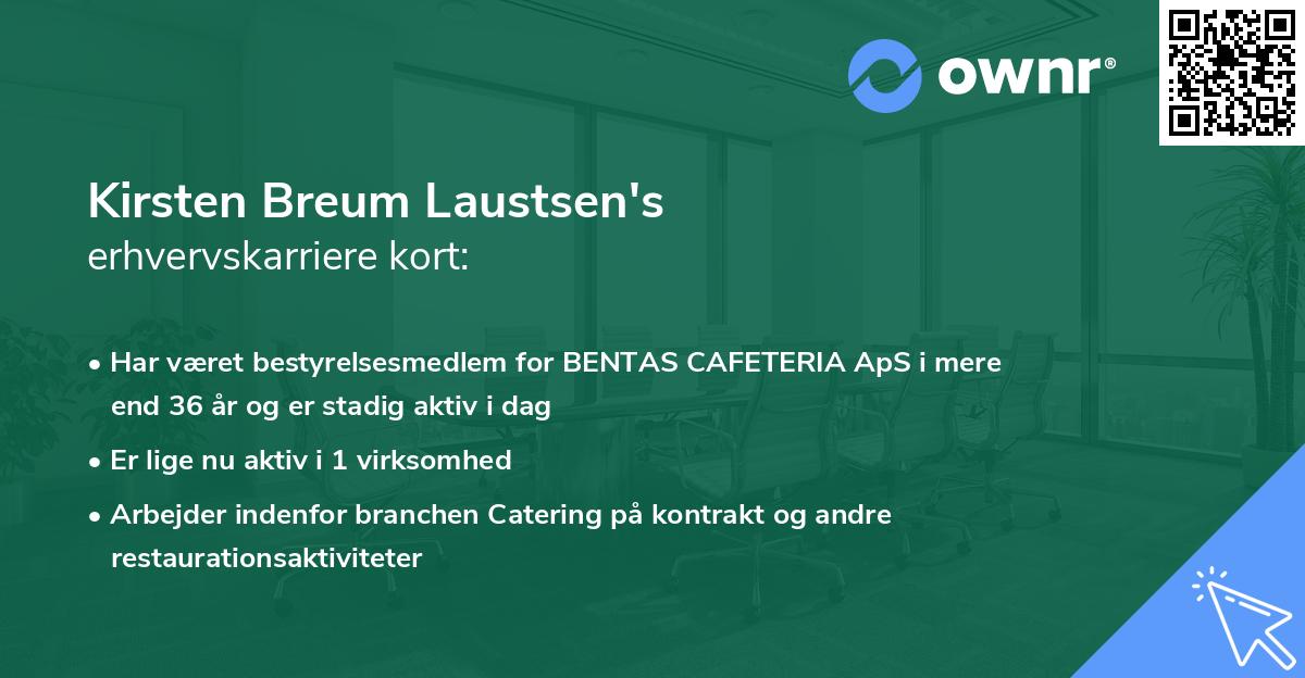 Kirsten Breum Laustsen's erhvervskarriere kort