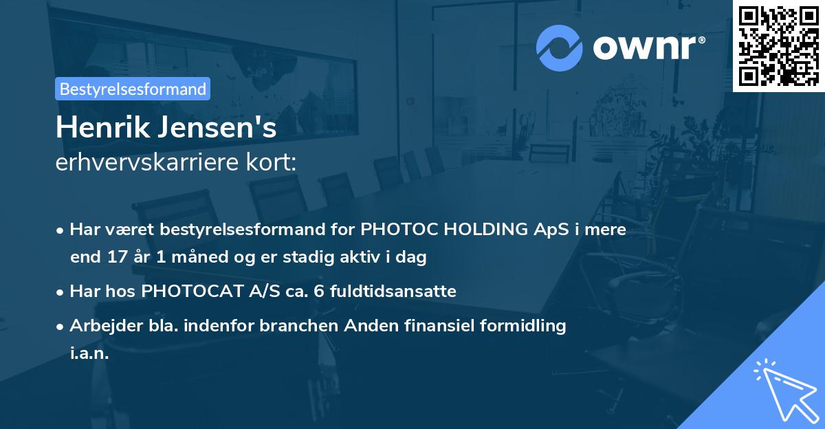 Henrik Jensen's erhvervskarriere kort