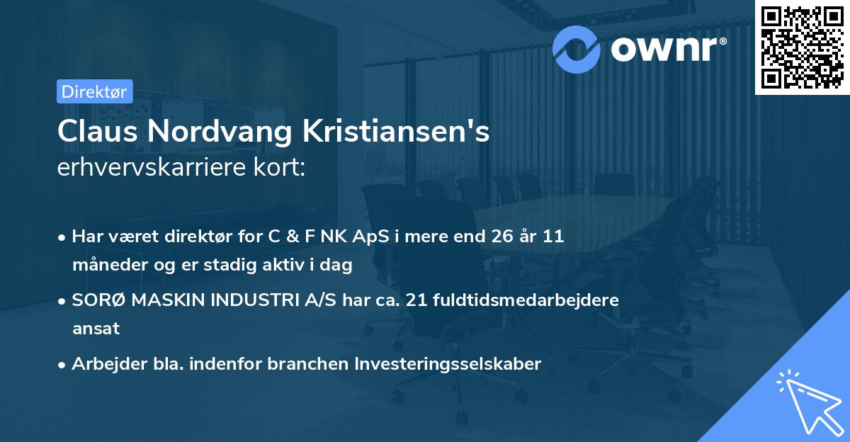 Claus Nordvang Kristiansen's erhvervskarriere kort