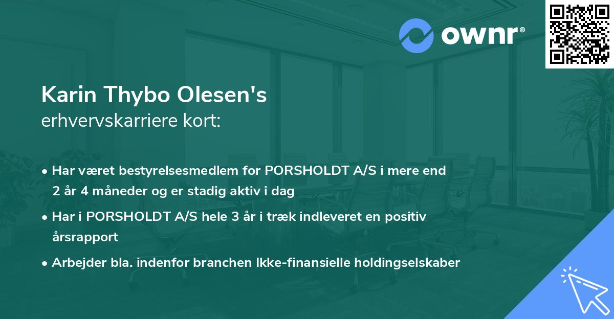 Karin Thybo Olesen's erhvervskarriere kort