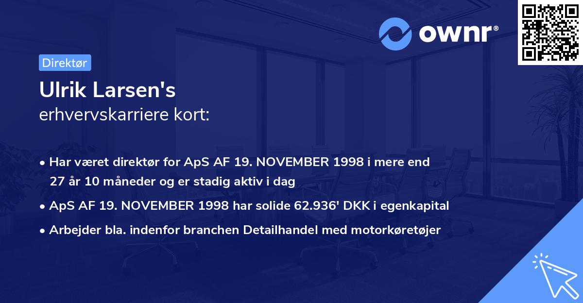 Ulrik Larsen's erhvervskarriere kort