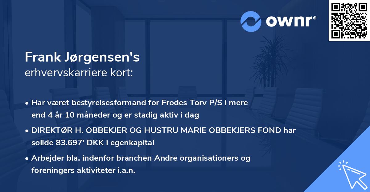 Frank Jørgensen's erhvervskarriere kort