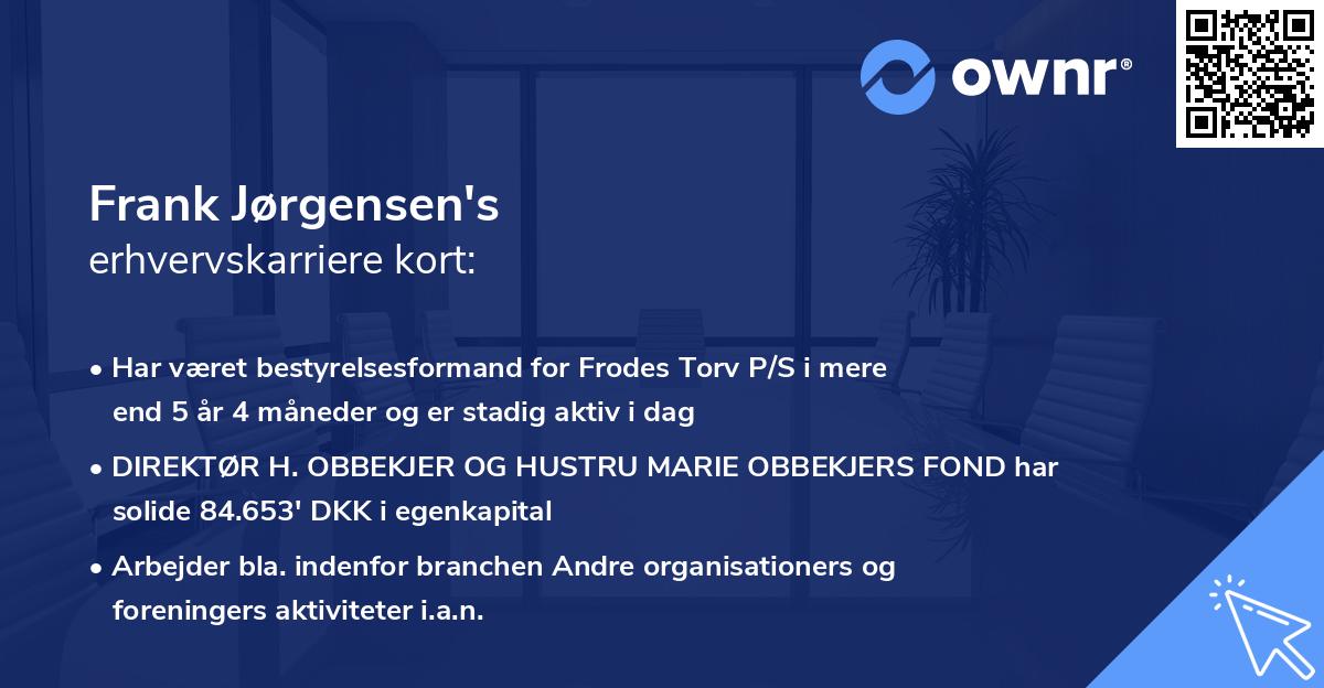 Frank Jørgensen's erhvervskarriere kort