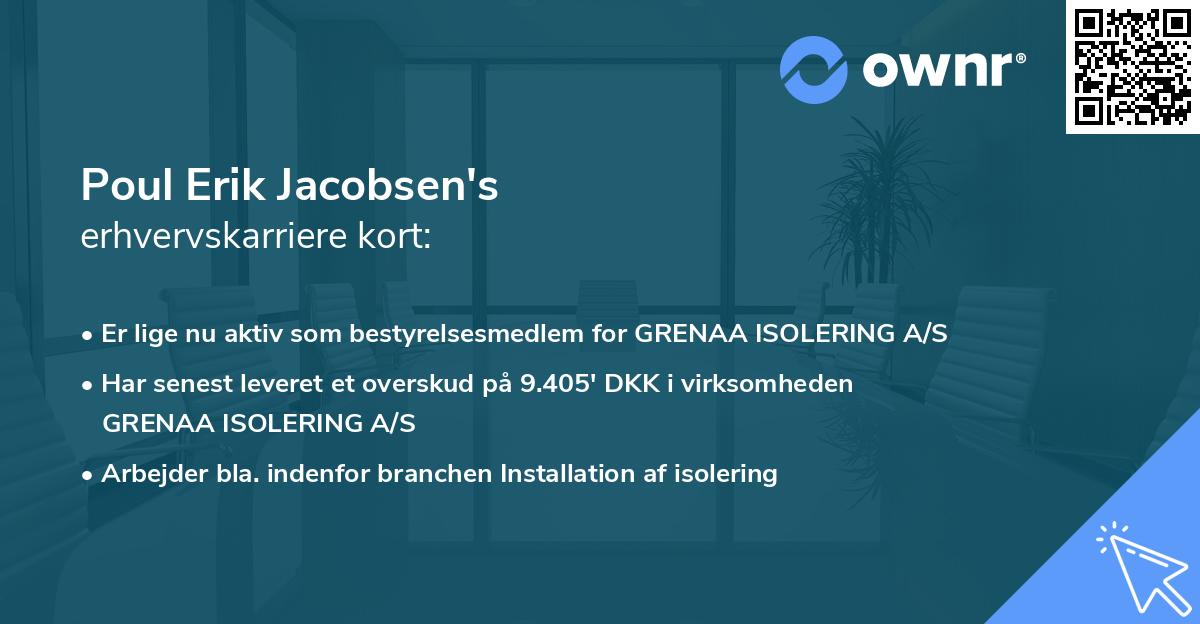 Poul Erik Jacobsen's erhvervskarriere kort