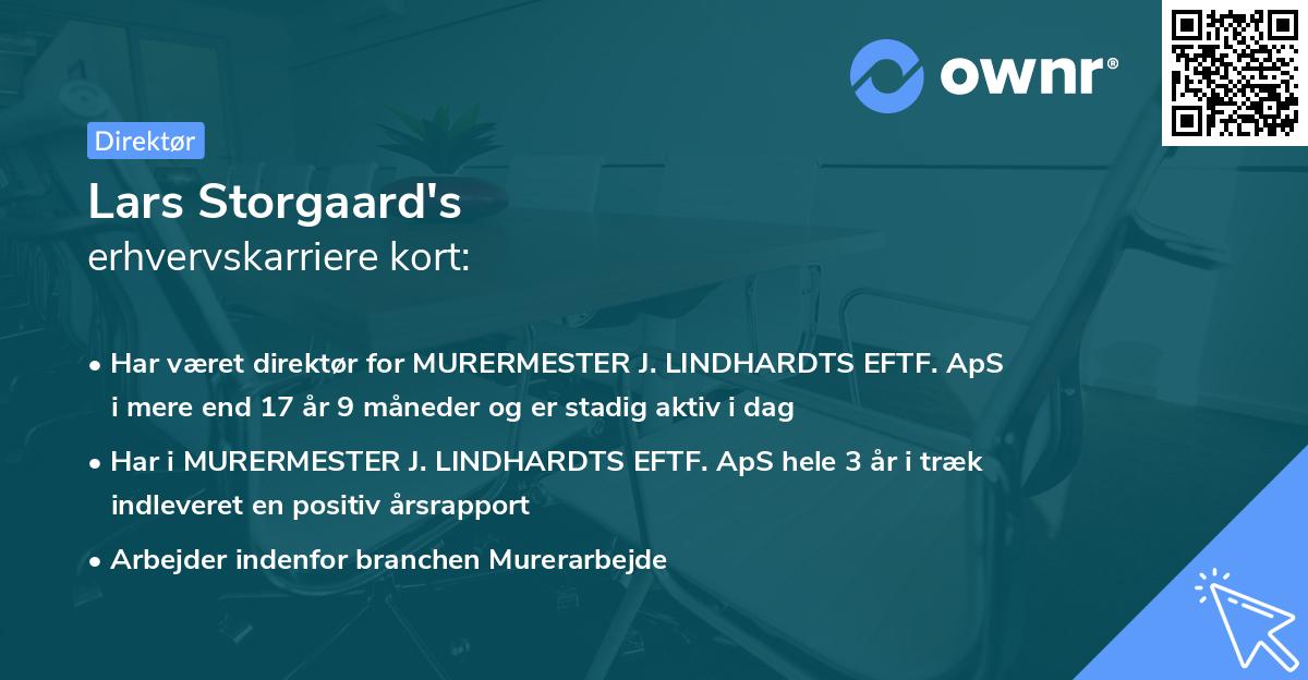 Lars Storgaard's erhvervskarriere kort