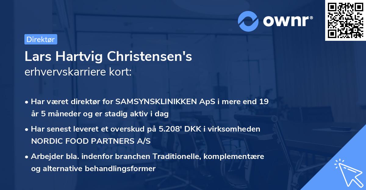 Lars Hartvig Christensen's erhvervskarriere kort