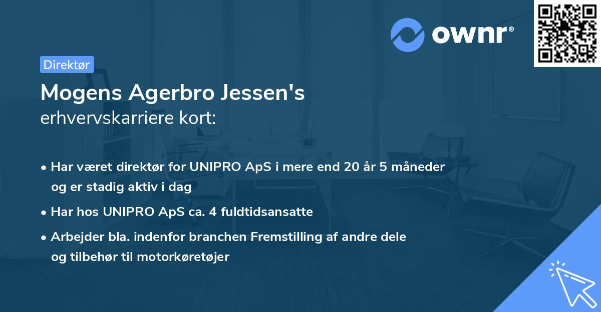 Mogens Agerbro Jessen's erhvervskarriere kort