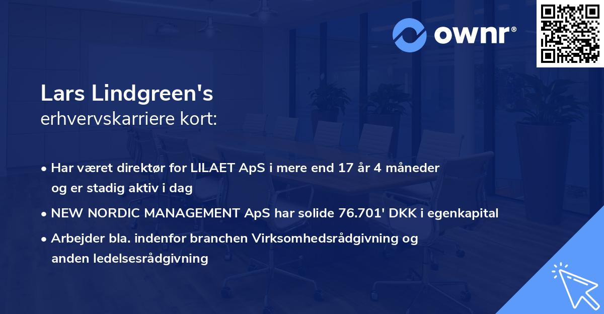 Lars Lindgreen's erhvervskarriere kort