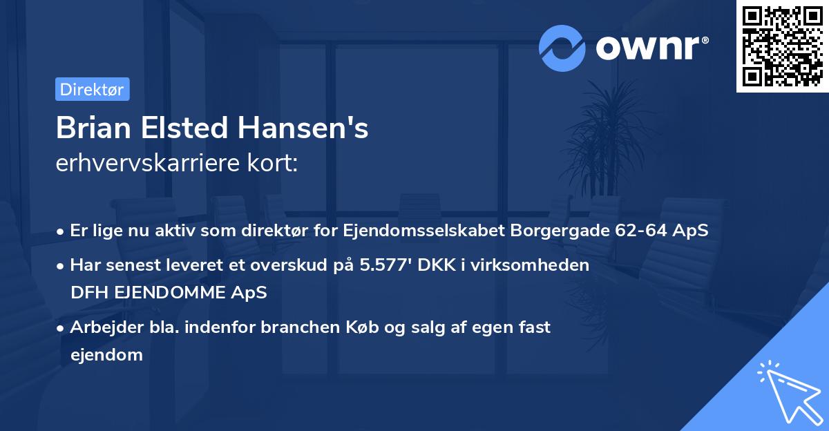 Brian Elsted Hansen's erhvervskarriere kort
