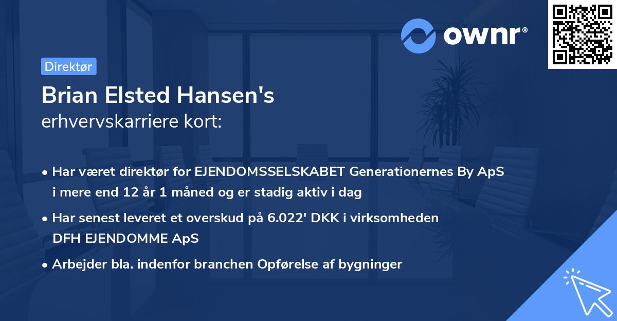 Brian Elsted Hansen's erhvervskarriere kort