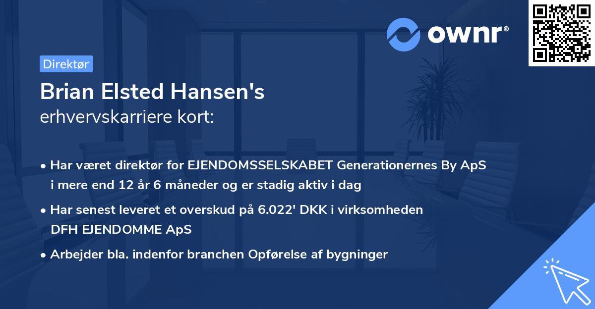 Brian Elsted Hansen's erhvervskarriere kort
