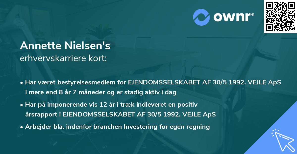 Annette Nielsen's erhvervskarriere kort