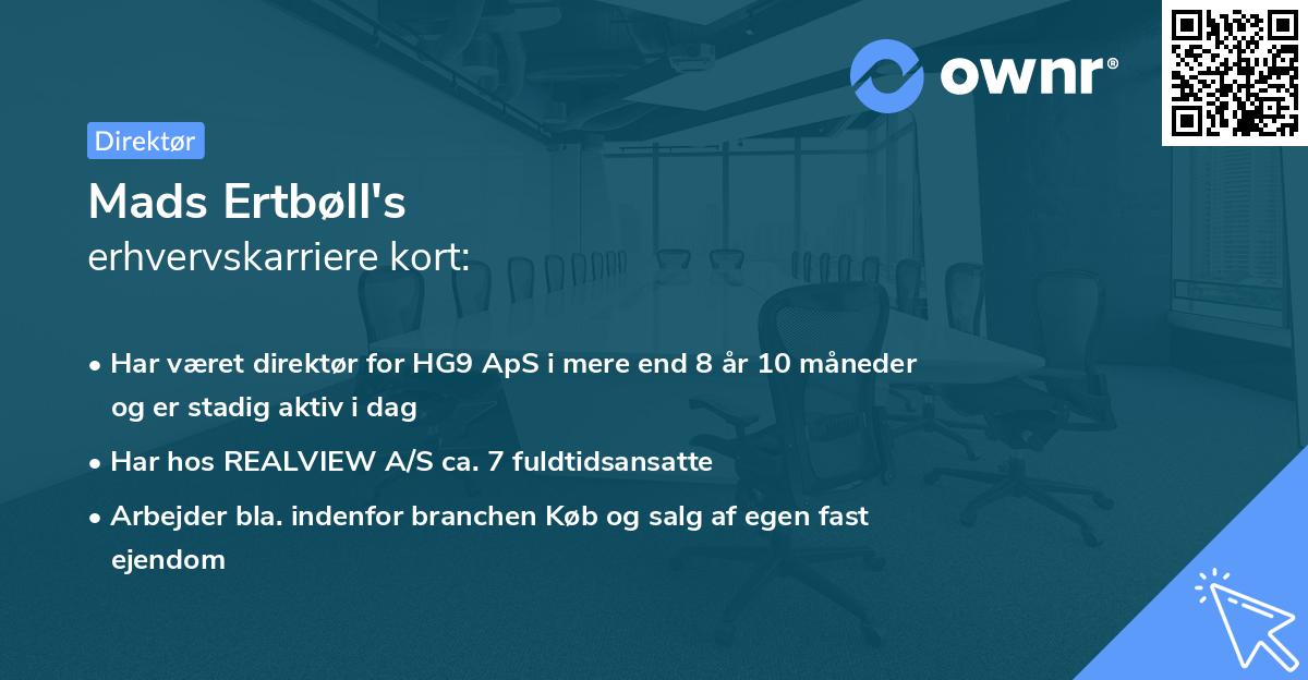 Mads Ertbøll's erhvervskarriere kort