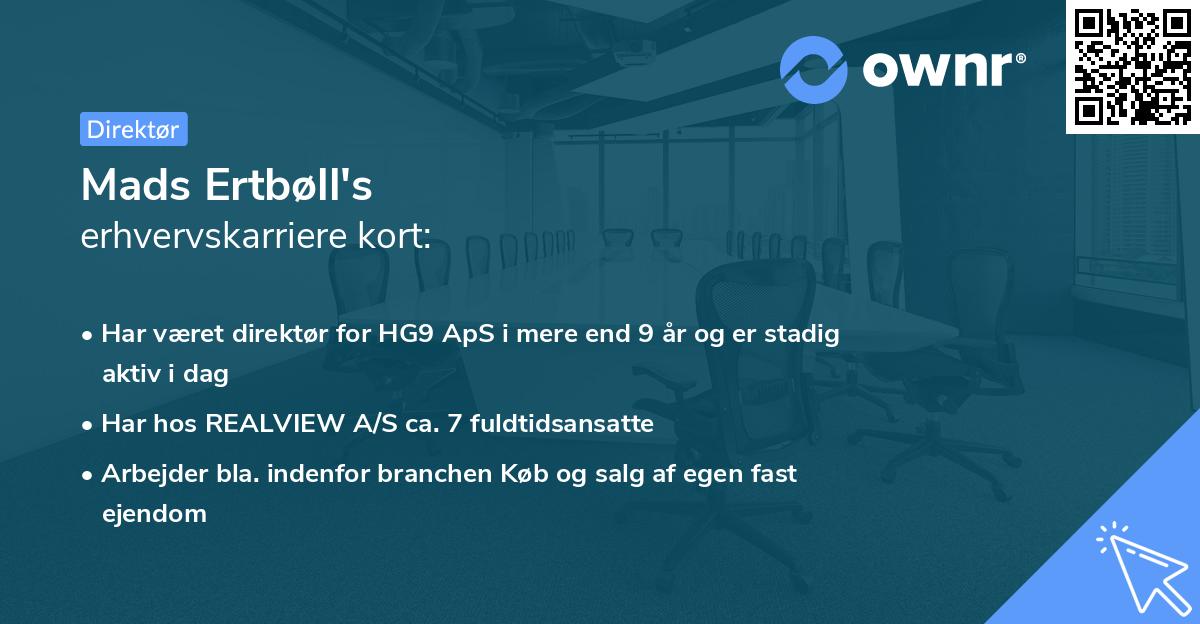 Mads Ertbøll's erhvervskarriere kort