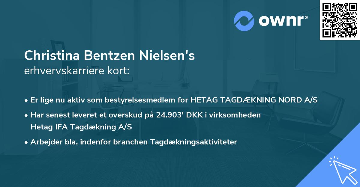 Christina Bentzen Nielsen's erhvervskarriere kort