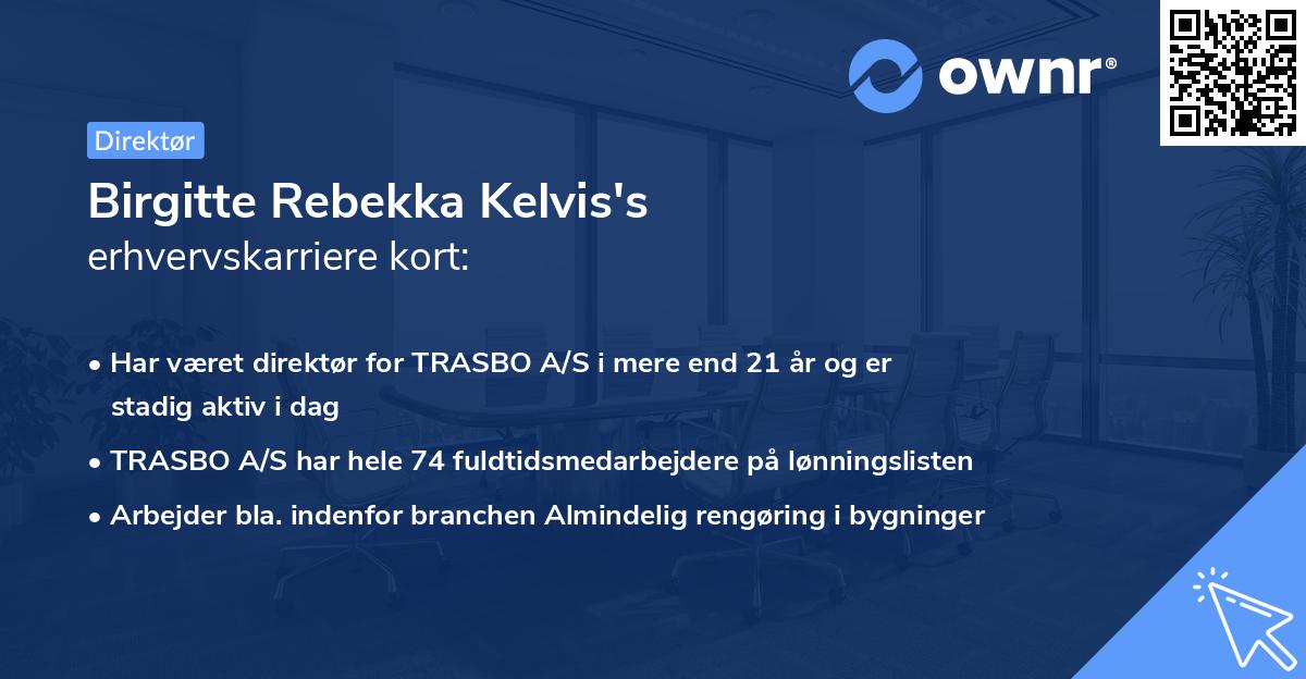 Birgitte Rebekka Kelvis's erhvervskarriere kort