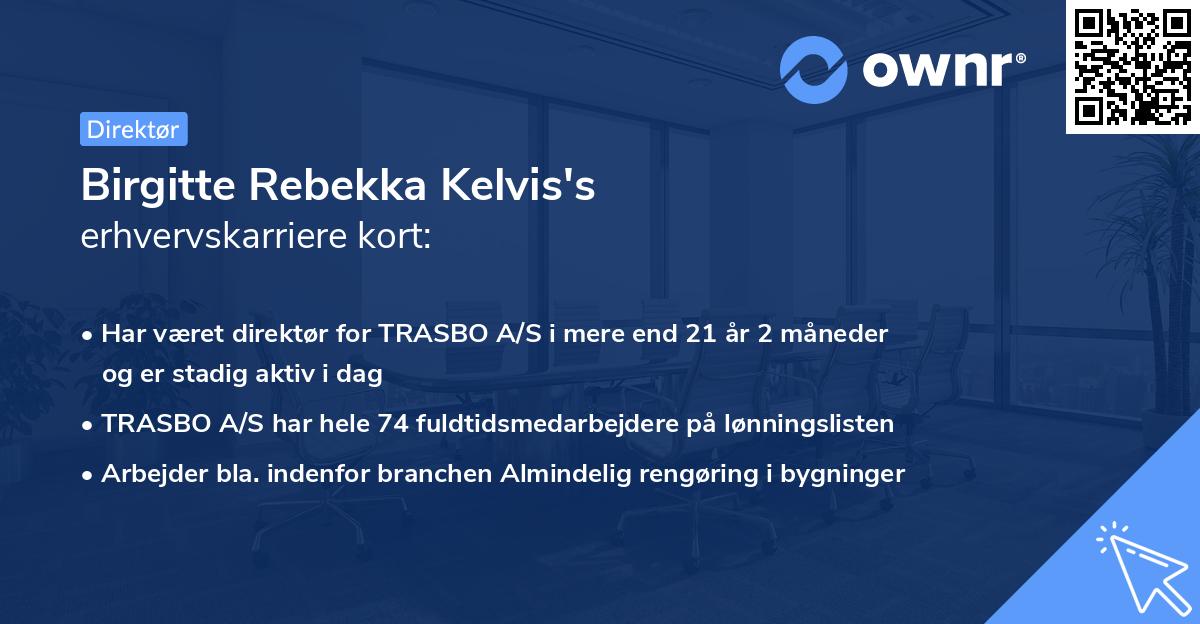 Birgitte Rebekka Kelvis's erhvervskarriere kort