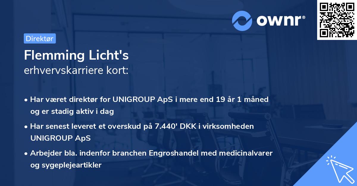 Flemming Licht's erhvervskarriere kort