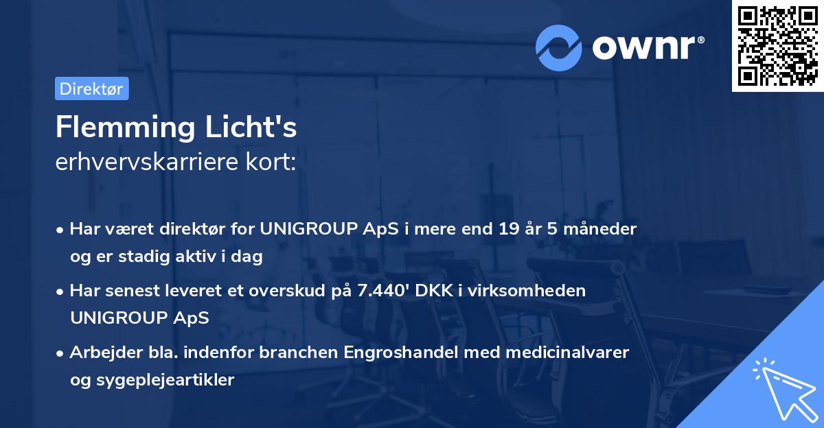Flemming Licht's erhvervskarriere kort