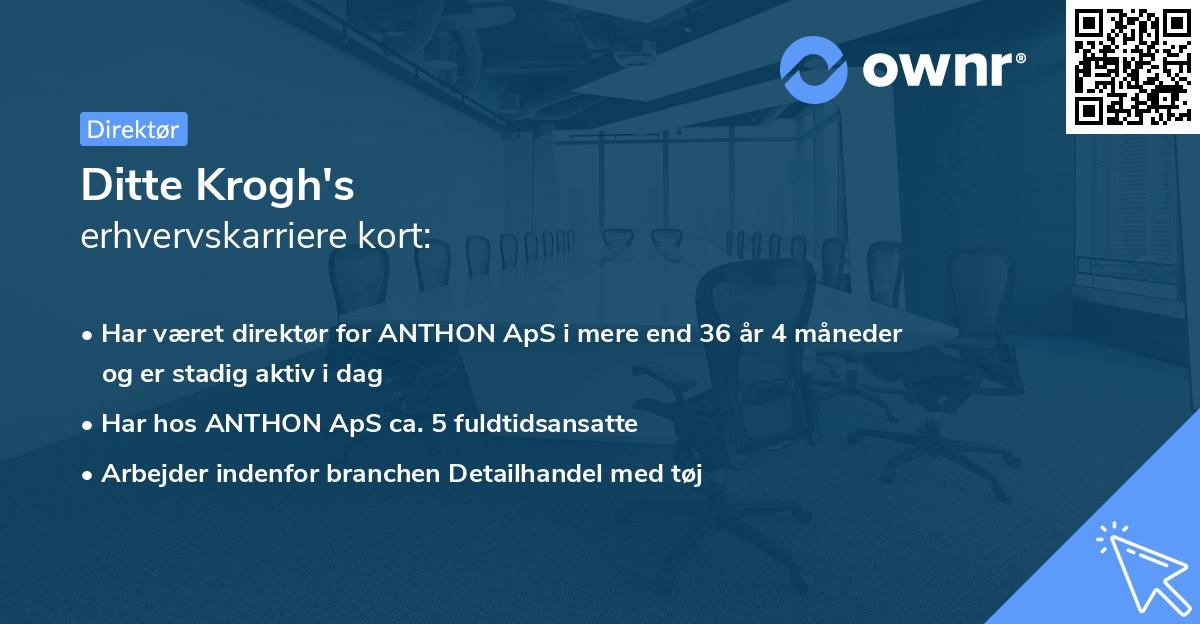 Ditte Krogh's erhvervskarriere kort