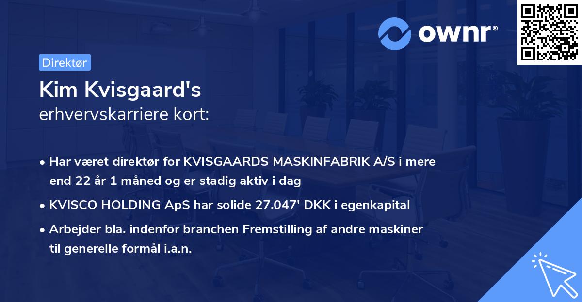 Kim Kvisgaard's erhvervskarriere kort