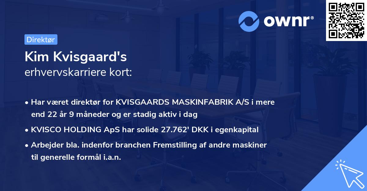 Kim Kvisgaard's erhvervskarriere kort