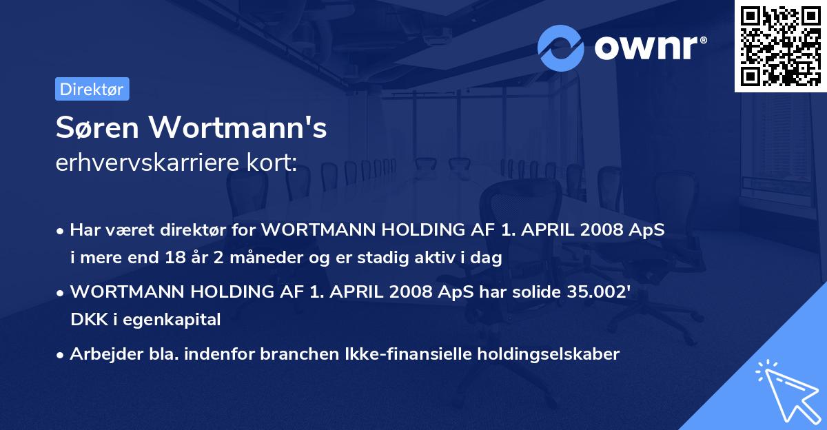 Søren Wortmann's erhvervskarriere kort