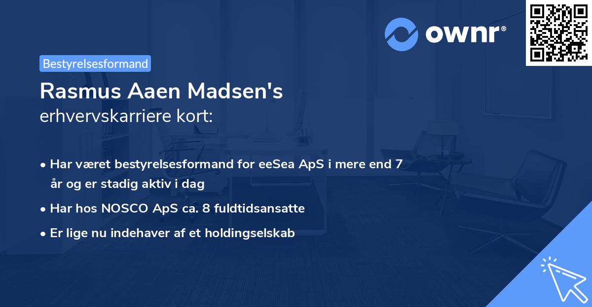 Rasmus Aaen Madsen's erhvervskarriere kort