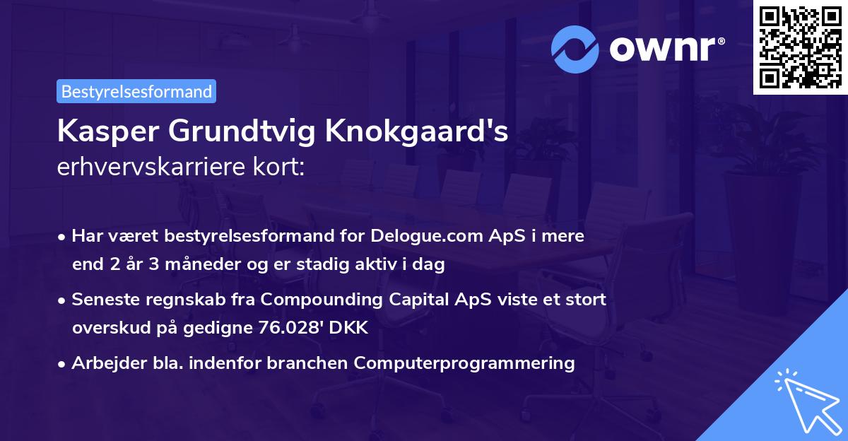 Kasper Grundtvig Knokgaard's erhvervskarriere kort