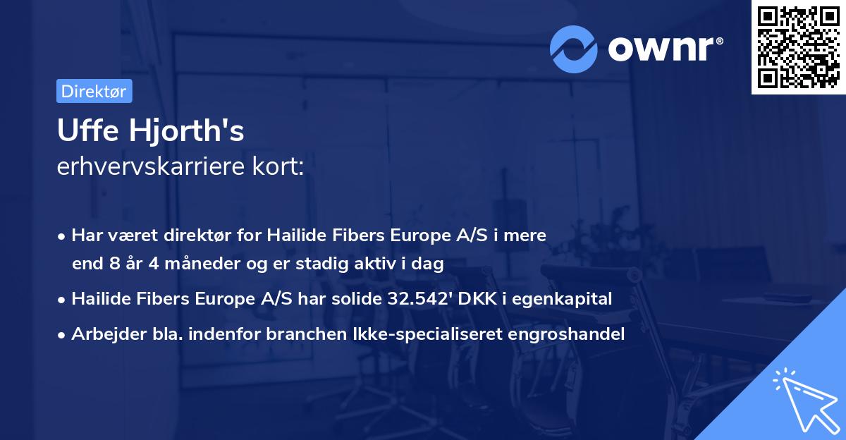 Uffe Hjorth's erhvervskarriere kort