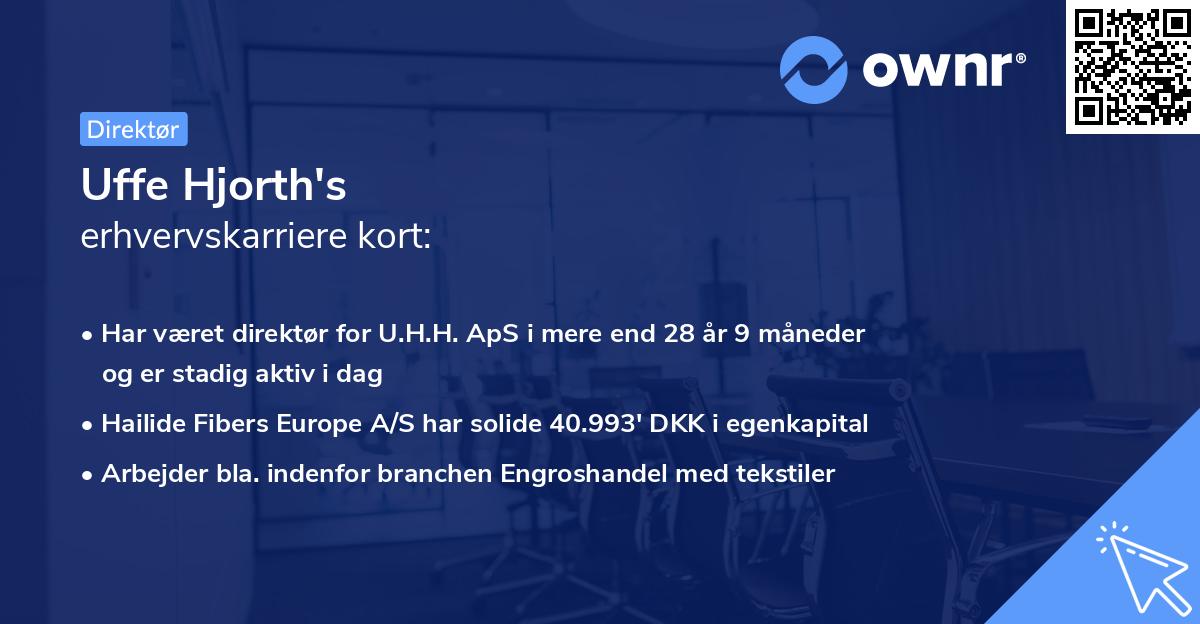 Uffe Hjorth's erhvervskarriere kort