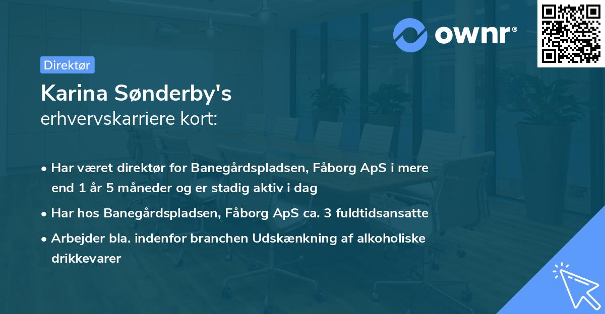 Karina Sønderby's erhvervskarriere kort
