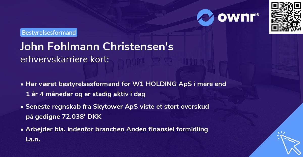 John Fohlmann Christensen's erhvervskarriere kort