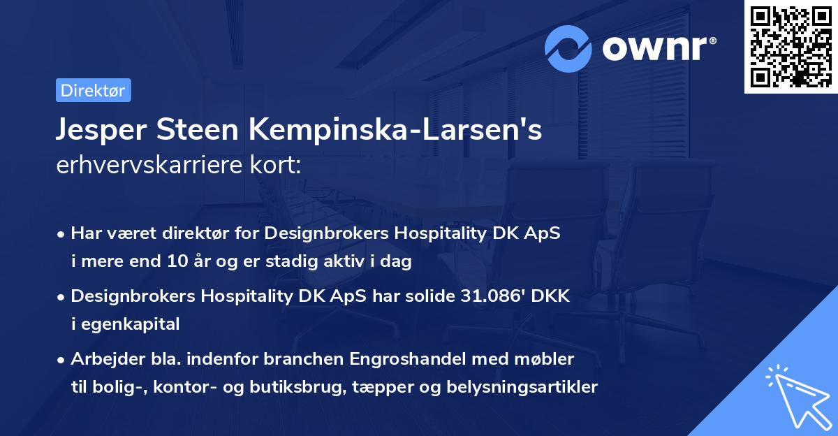 Jesper Steen Kempinska-Larsen's erhvervskarriere kort