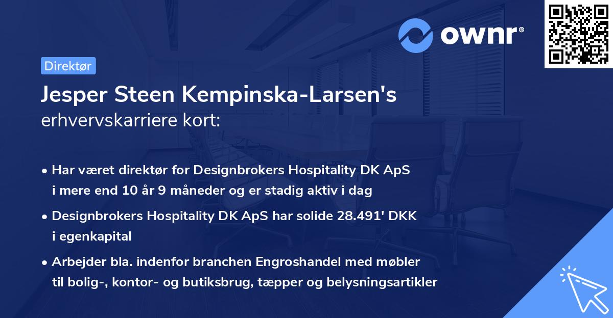 Jesper Steen Kempinska-Larsen's erhvervskarriere kort