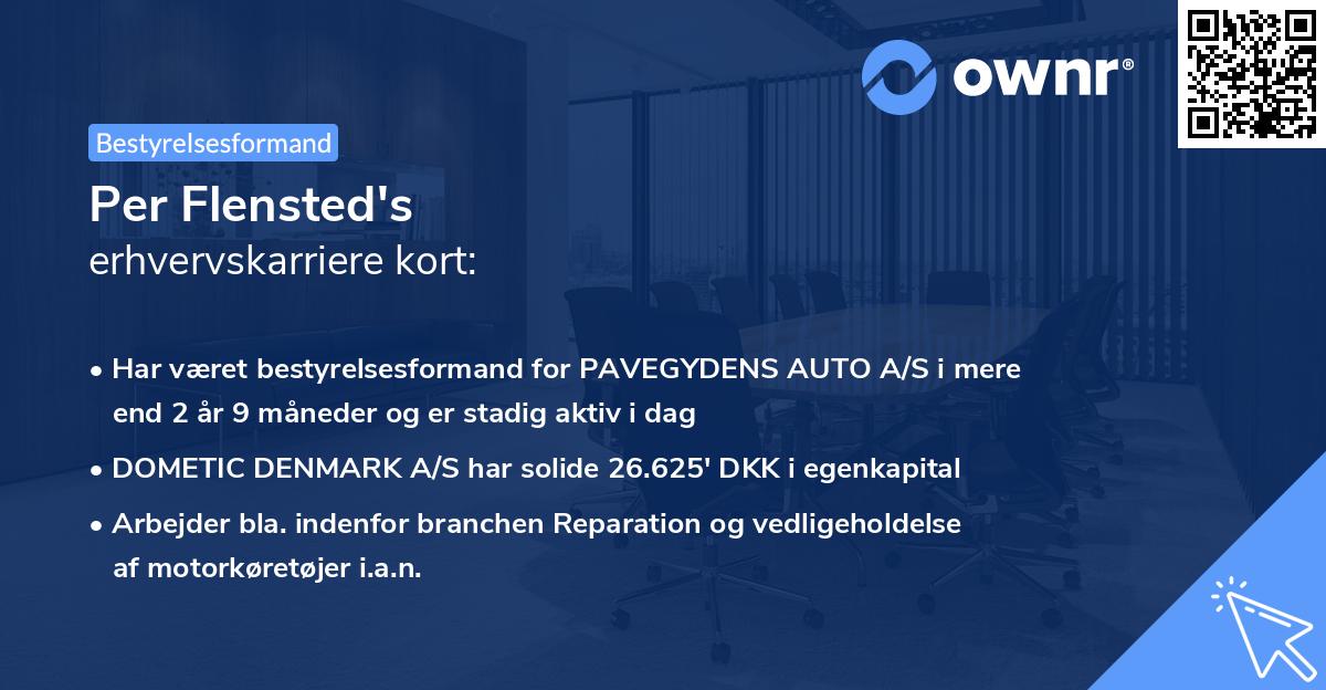 Per Flensted's erhvervskarriere kort