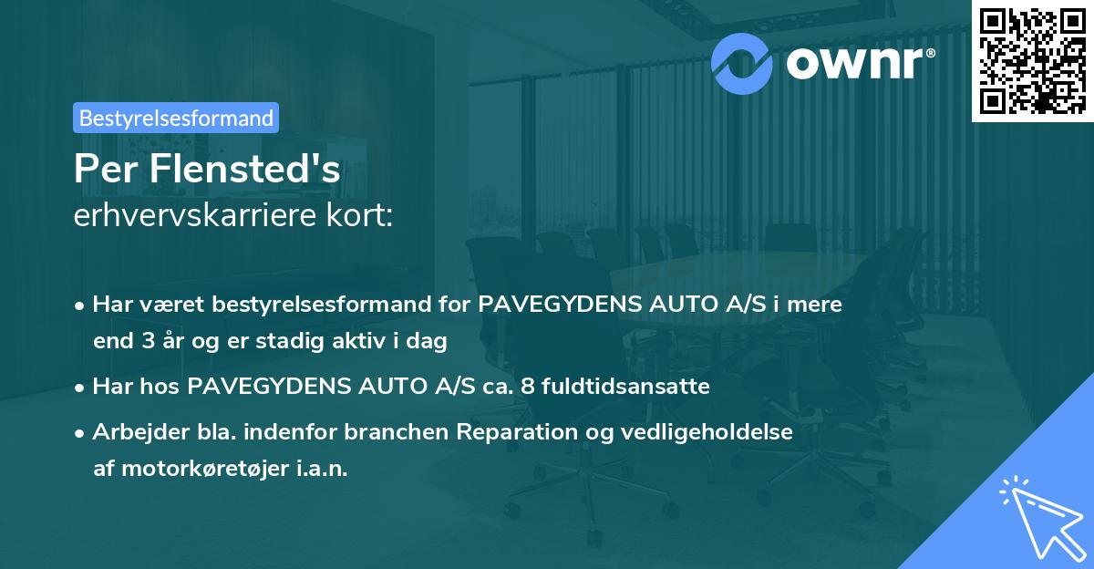 Per Flensted's erhvervskarriere kort