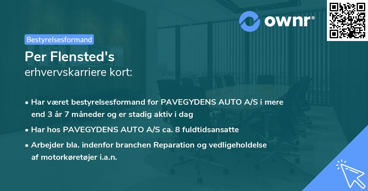 Per Flensted's erhvervskarriere kort