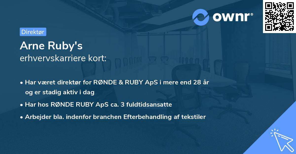 Arne Ruby's erhvervskarriere kort