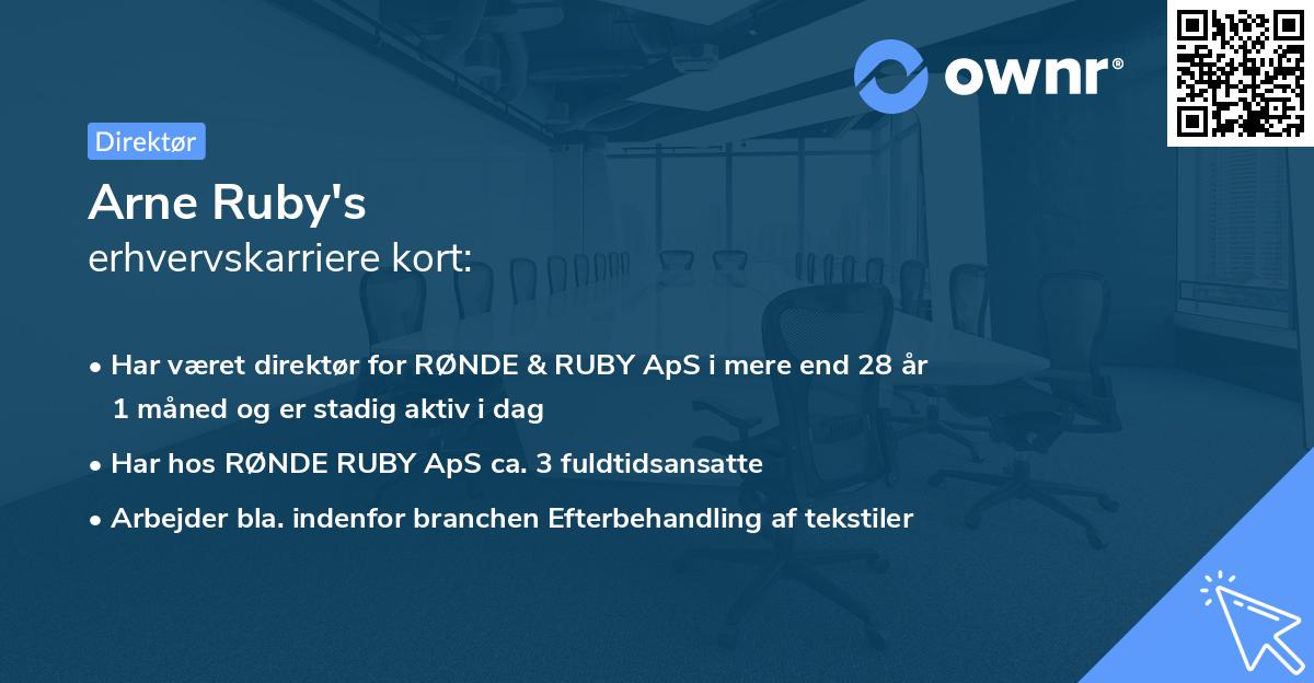 Arne Ruby's erhvervskarriere kort