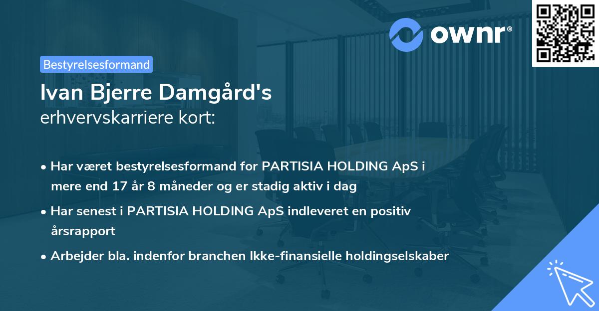 Ivan Bjerre Damgård's erhvervskarriere kort