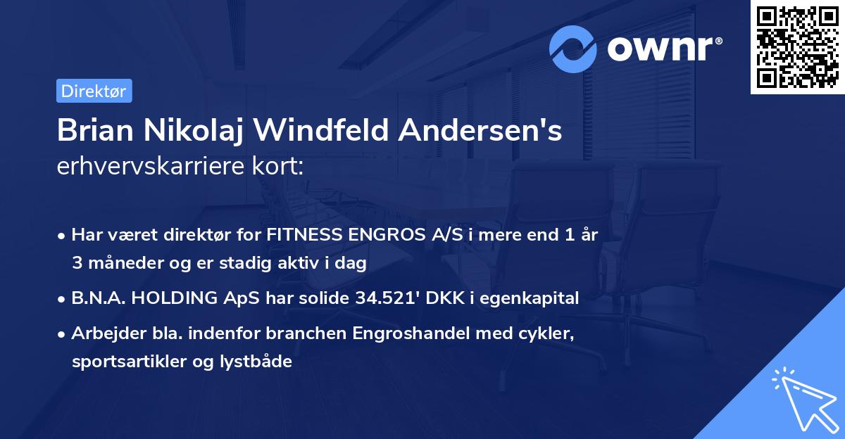 Brian Nikolaj Windfeld Andersen's erhvervskarriere kort