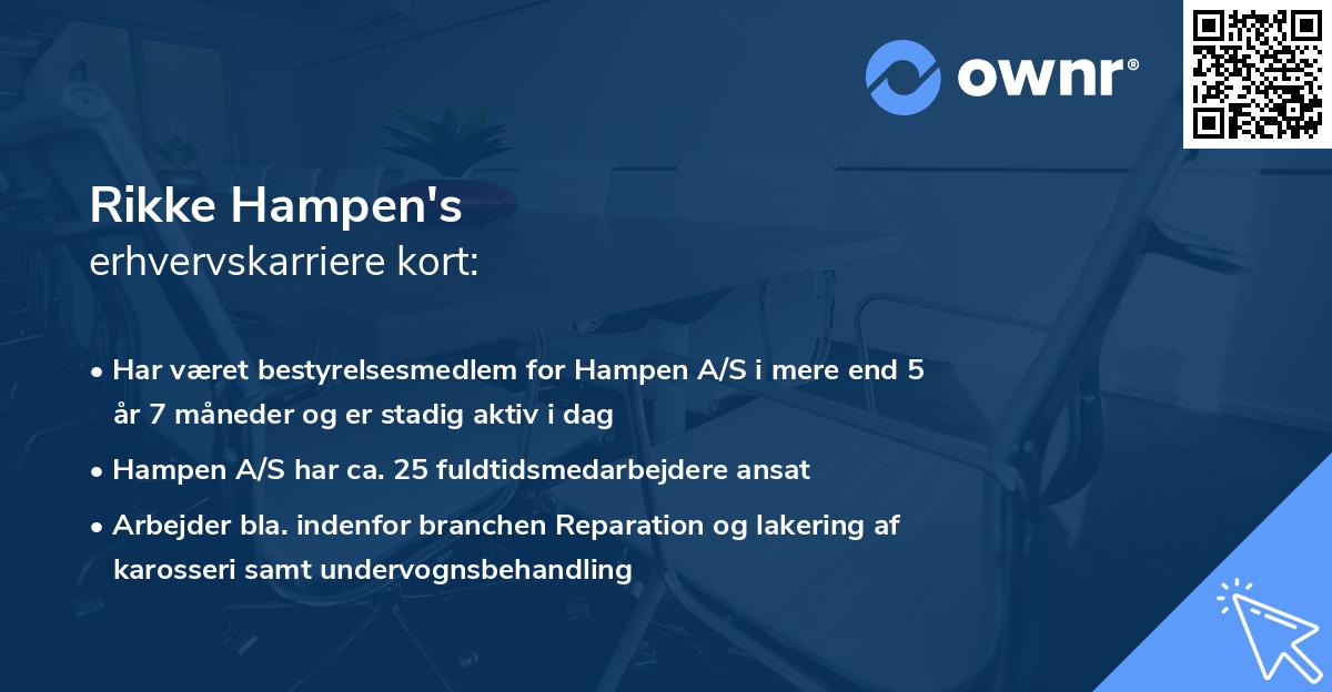 Rikke Hampen's erhvervskarriere kort